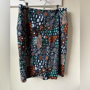 GORMAN + MONIKA FORSBERG Pencil Skirt Floral‎ Abstract Art to Wear Artsy 14 L 10